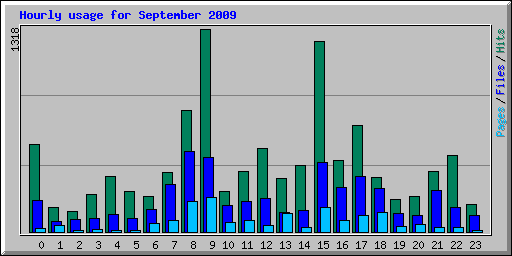 Hourly usage for September 2009