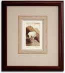 Framed with a handcolored mat.